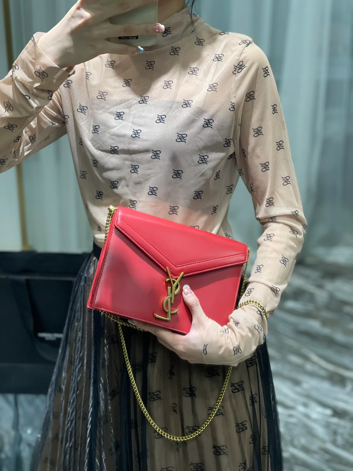 Сумка через плечо YSL Cassandra - красная