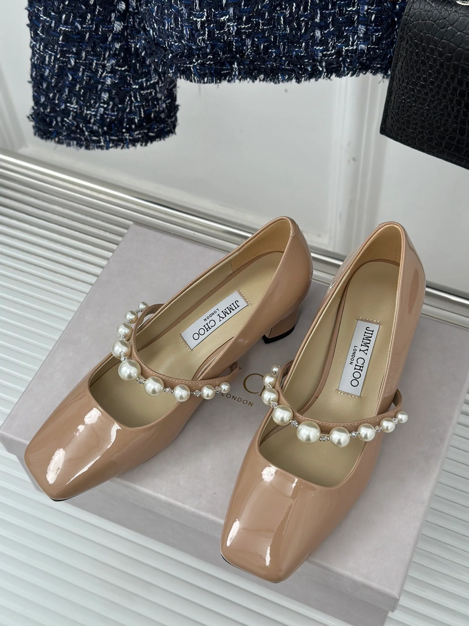 JC - Туфли Мэри Джейн Pearl 2024 года - Абрикосовый цвет