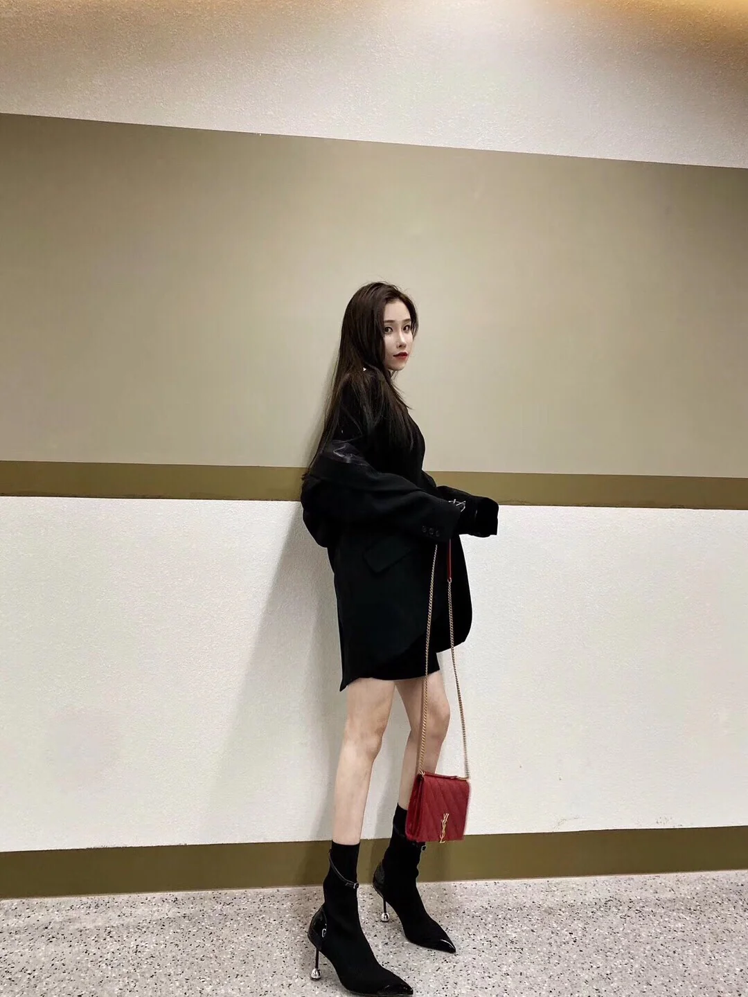 Сумка YSL-Becky из овечьей кожи с ромбовидной стёжкой и цепочкой - 2 шт.