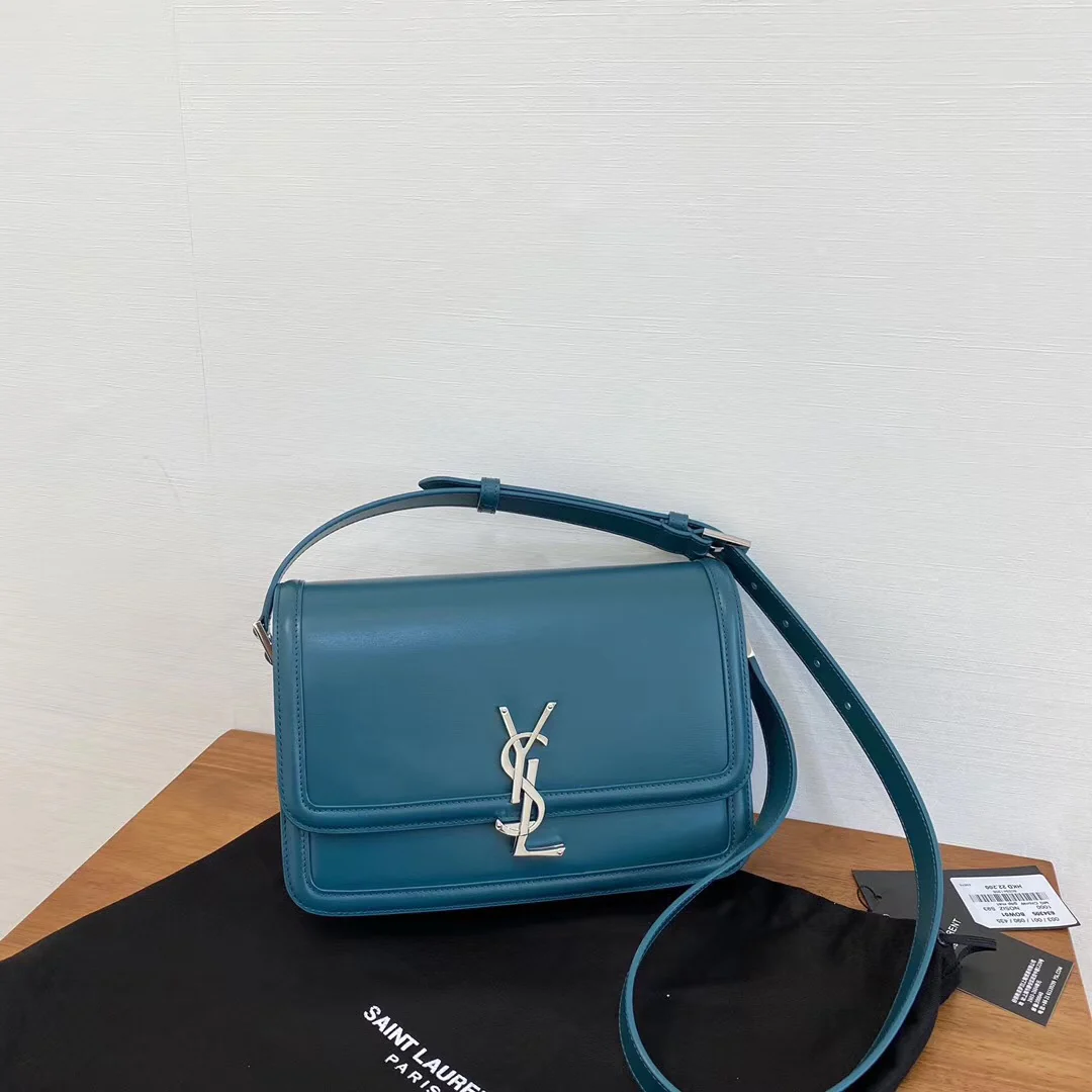 Сумка YSL Solferino Tofu Bag - Lake Blue - 23 см