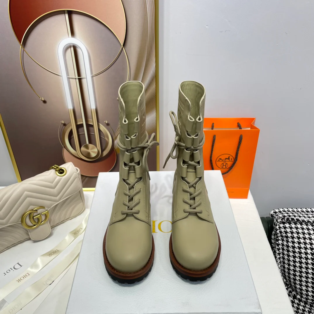 Dior - Сапоги до колена - Светло-зеленый цвет 