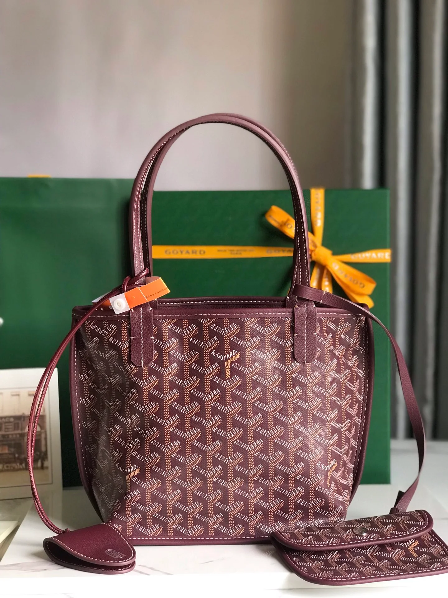 Мини-сумка Goyard Anjou - бордовый