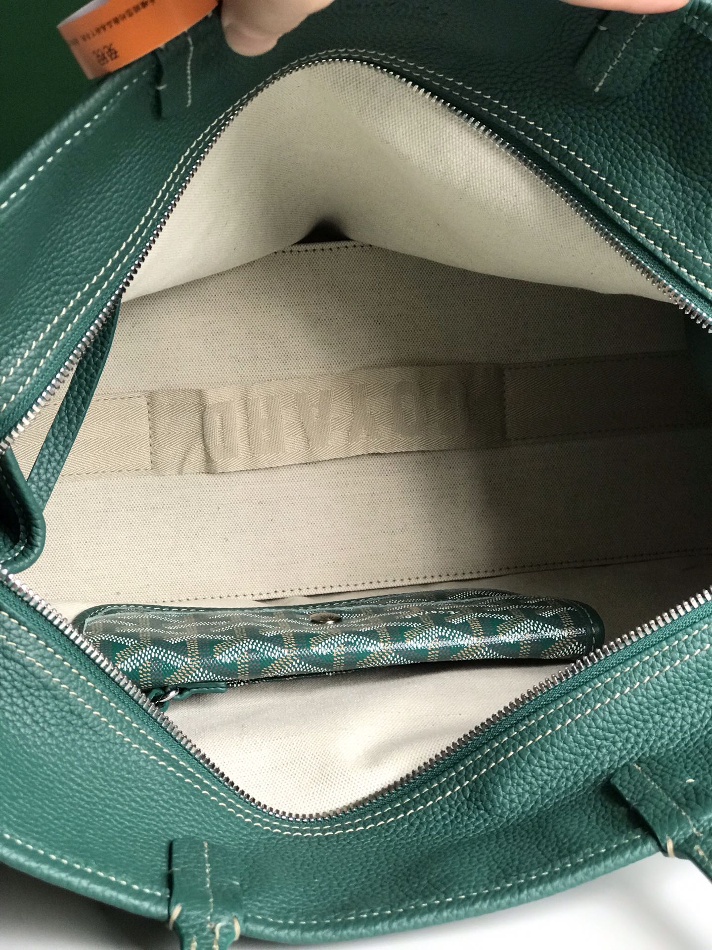 Маленькая складная холщовая сумка Goyard - зеленая