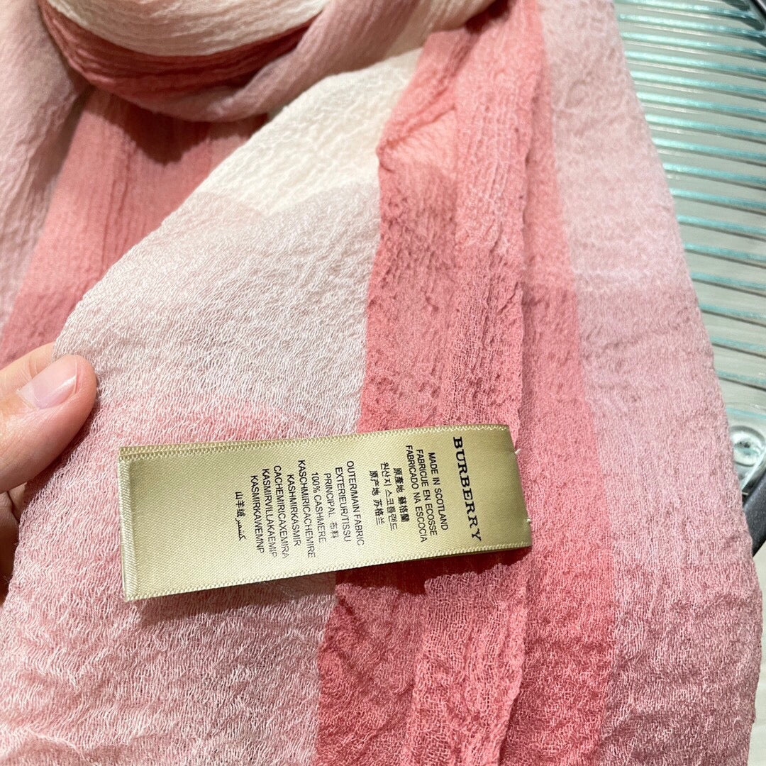 Кашемировый шарф Burberry - 90-200 см - розовый
