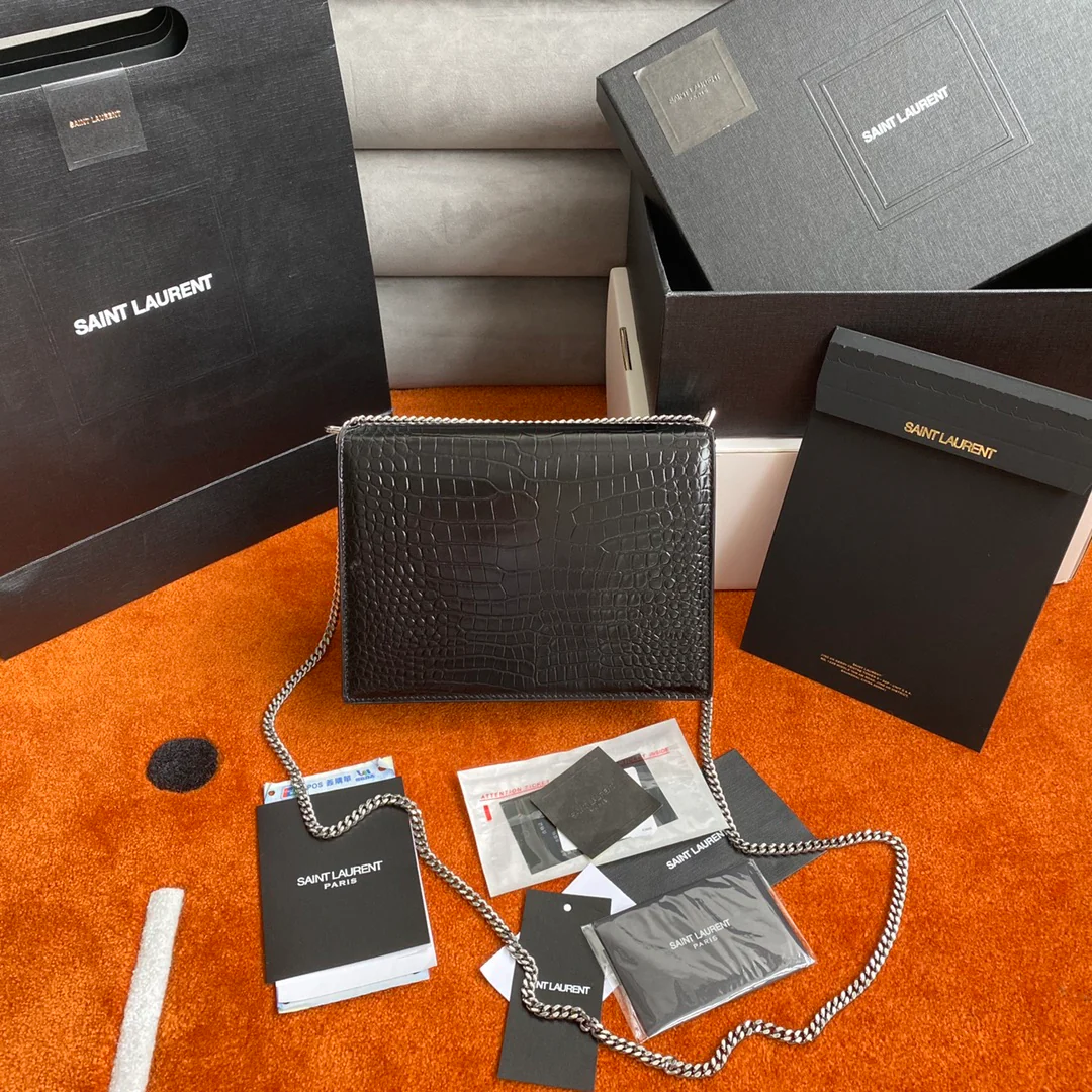 Сумка-конверт YSL Cassandra с крокодиловым принтом - 5 шт.