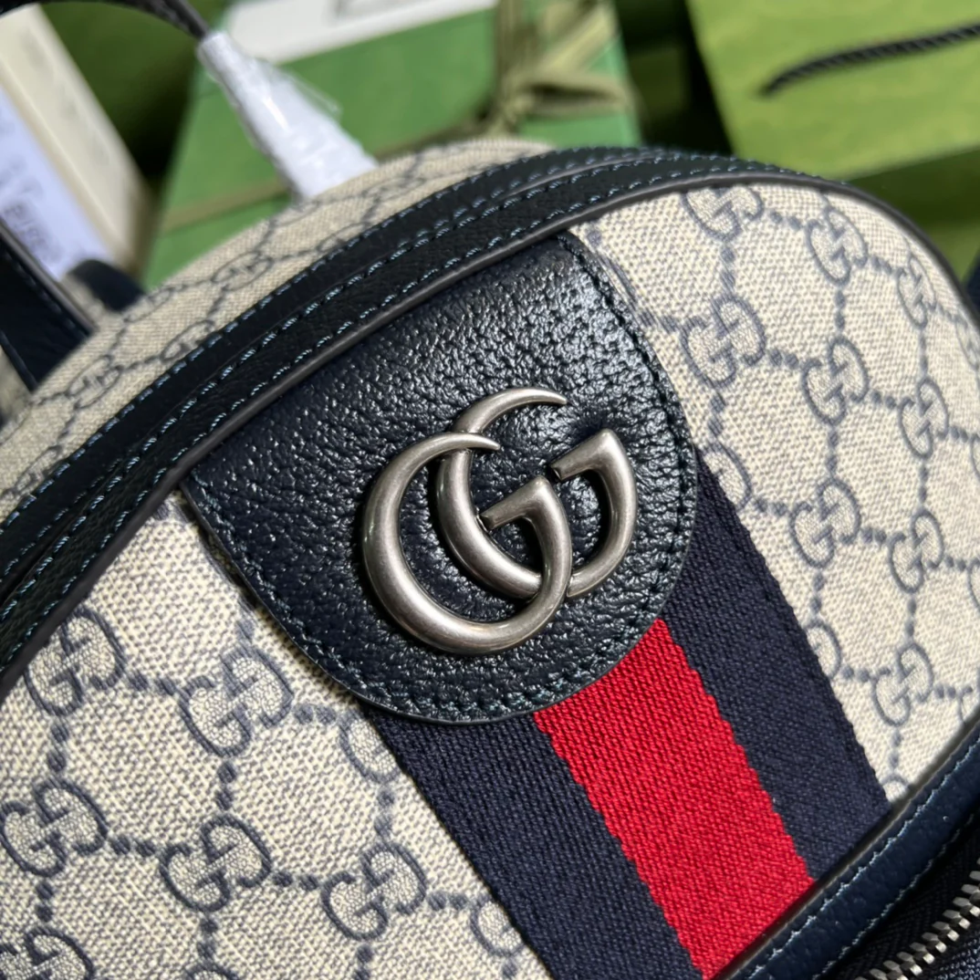 Рюкзак Gucci Ophidia Monogram из синей кожи - 23x29x14 см - синий