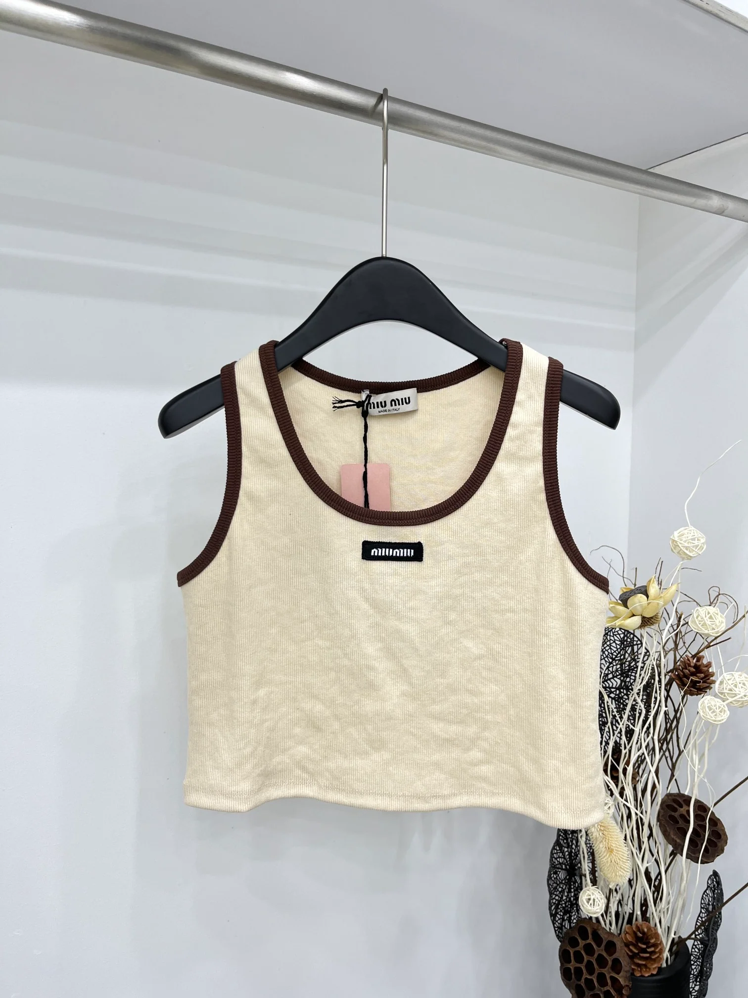 Жилет Miu Miu 2404 Color Block, коричневый