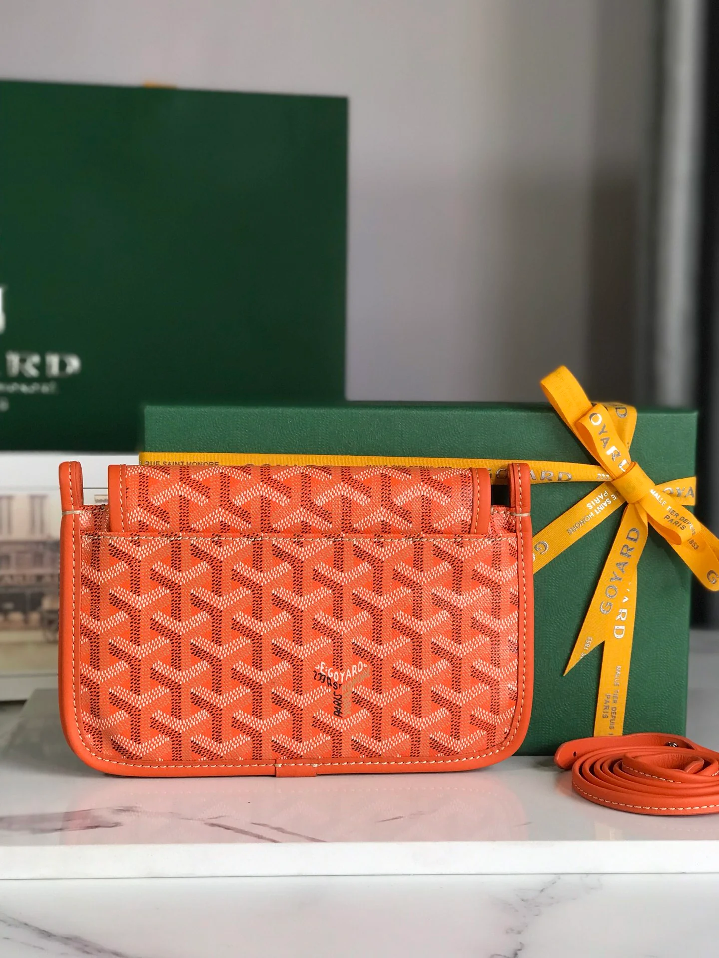 Тройная плоская сумка Goyard Plumet Series - оранжевый