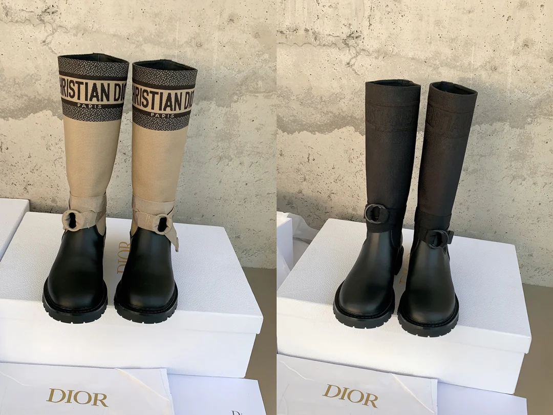 Новинка сезона осень/зима 2022 от Dior - Сапоги для верховой езды - Черные