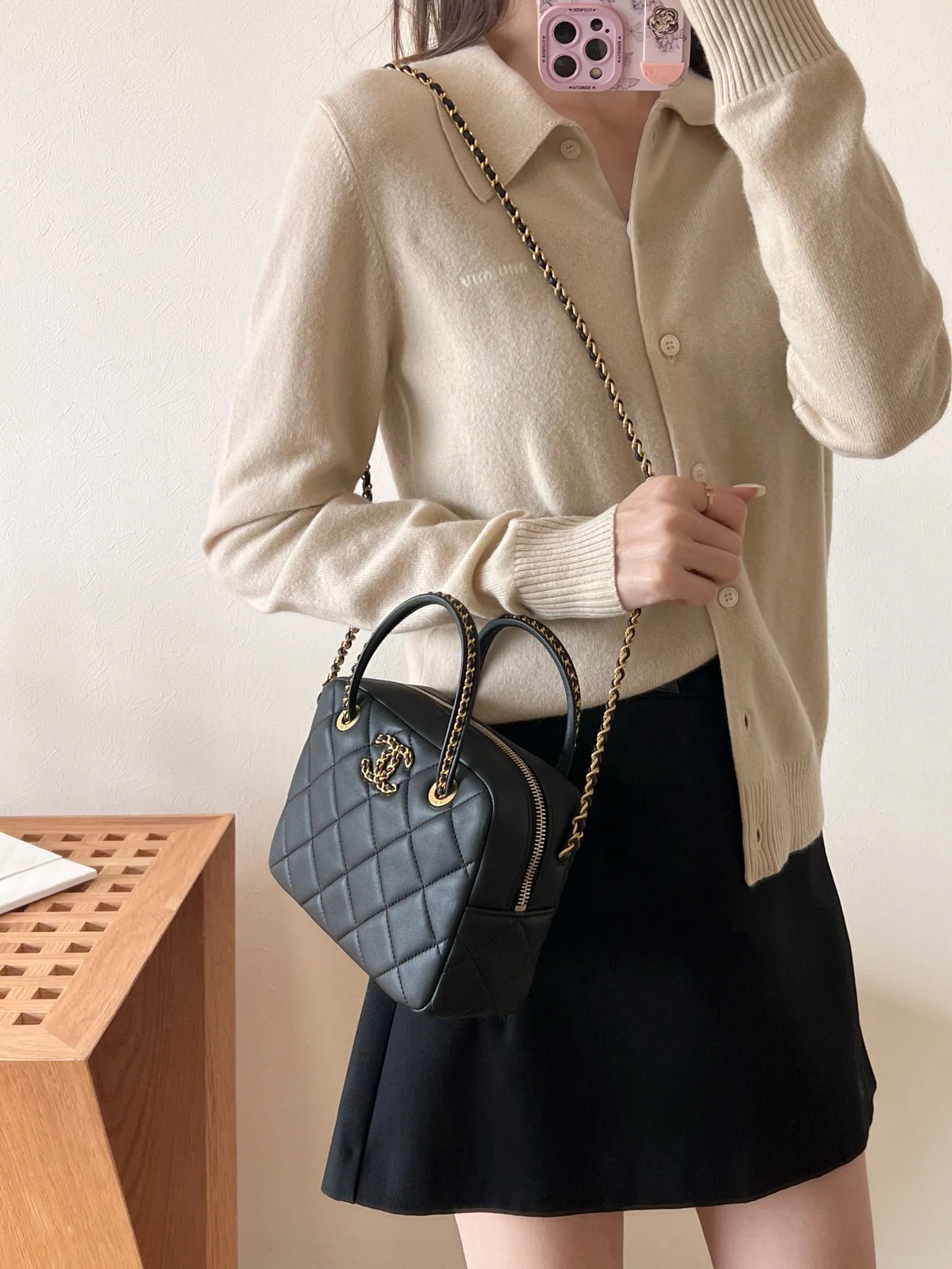 Сумка Chanel 25c - черная (19 см)