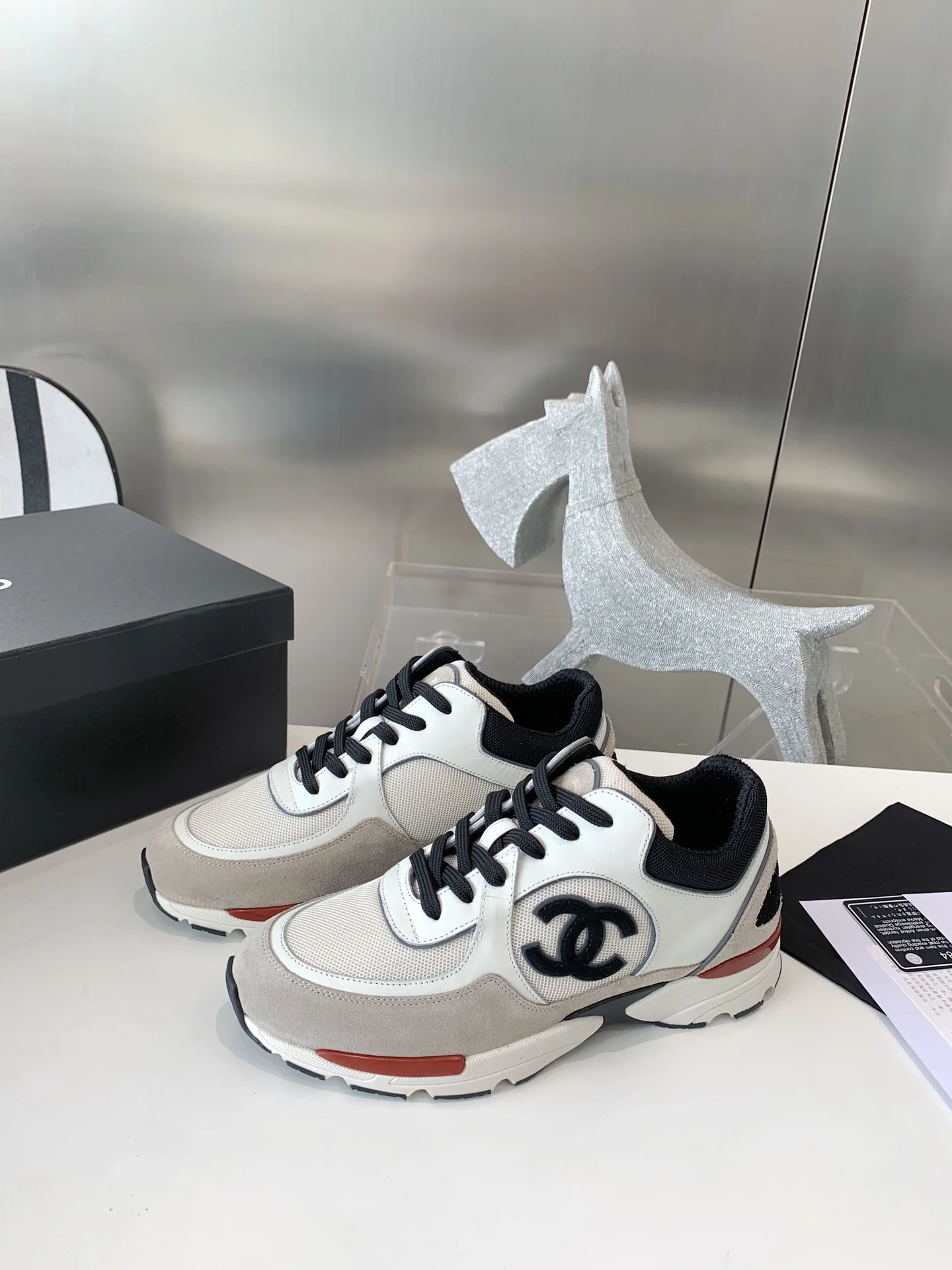 Кроссовки Chanel с цветовыми блоками - замшевая кожа с дышащей сеткой - размеры 35-39-40 (изготовление на заказ) - 1