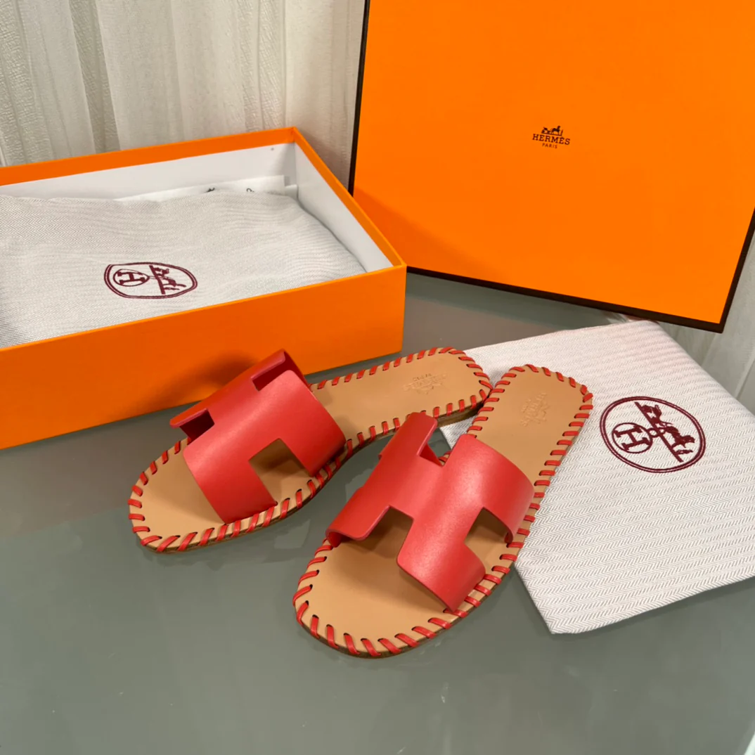 Плоские тапочки ручной работы Hermes