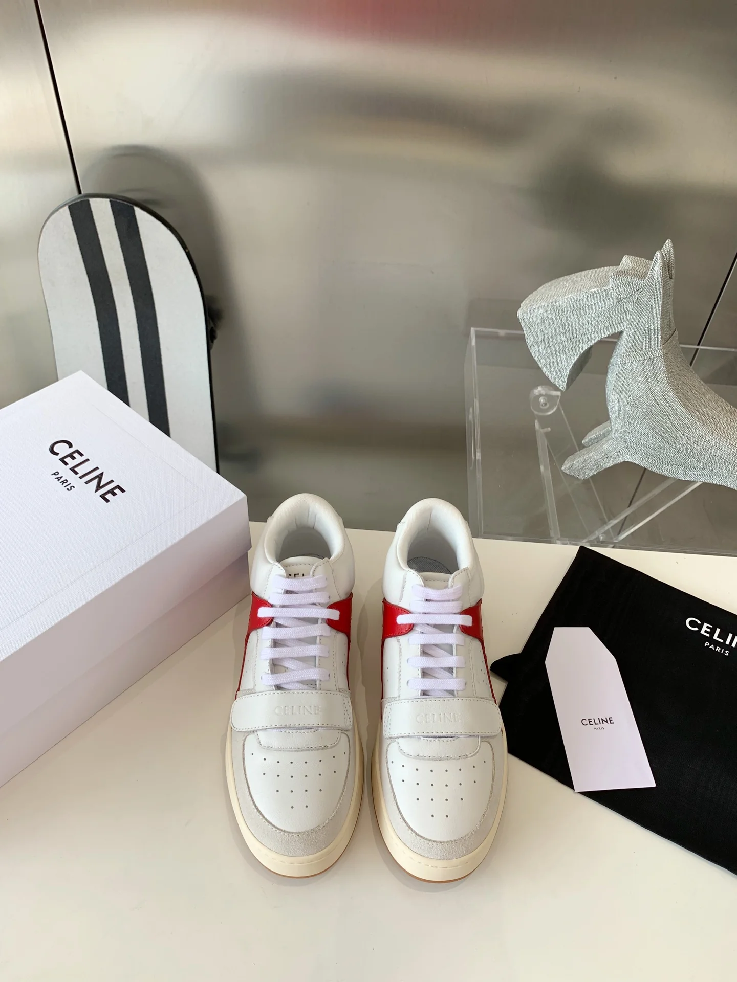 Осенняя коллекция Celine: высокие повседневные туфли с цветовыми блоками - размеры 35-41