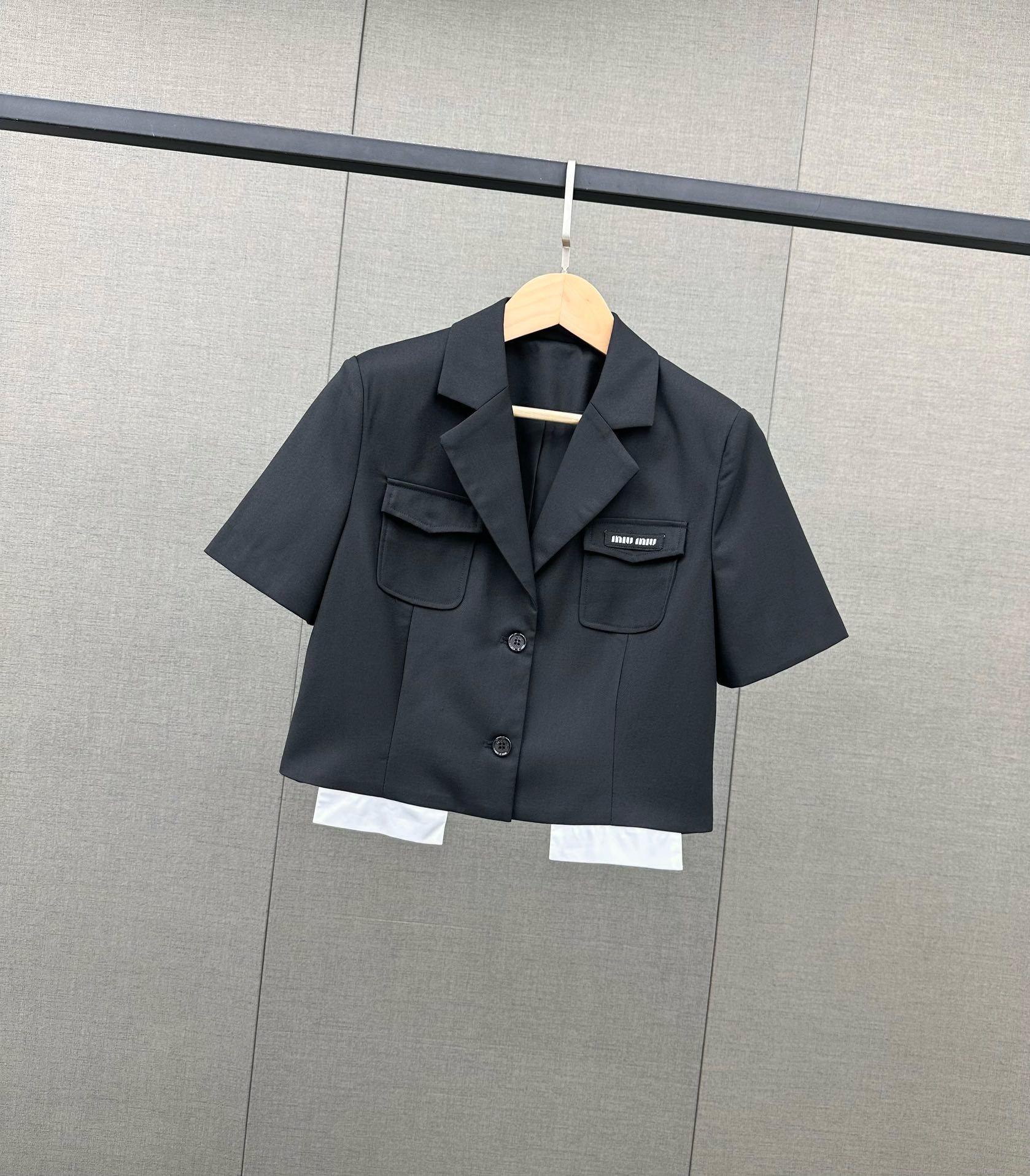 Miu Miu - 2404 - Минималистичный короткий купальник - Черный