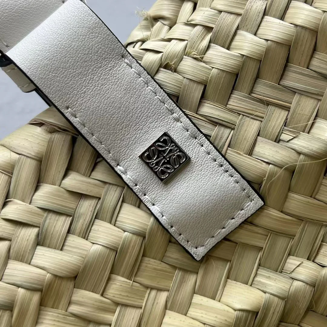 Соломенная сумка Loewe - 33 см - Маленькая - Кремово-белая