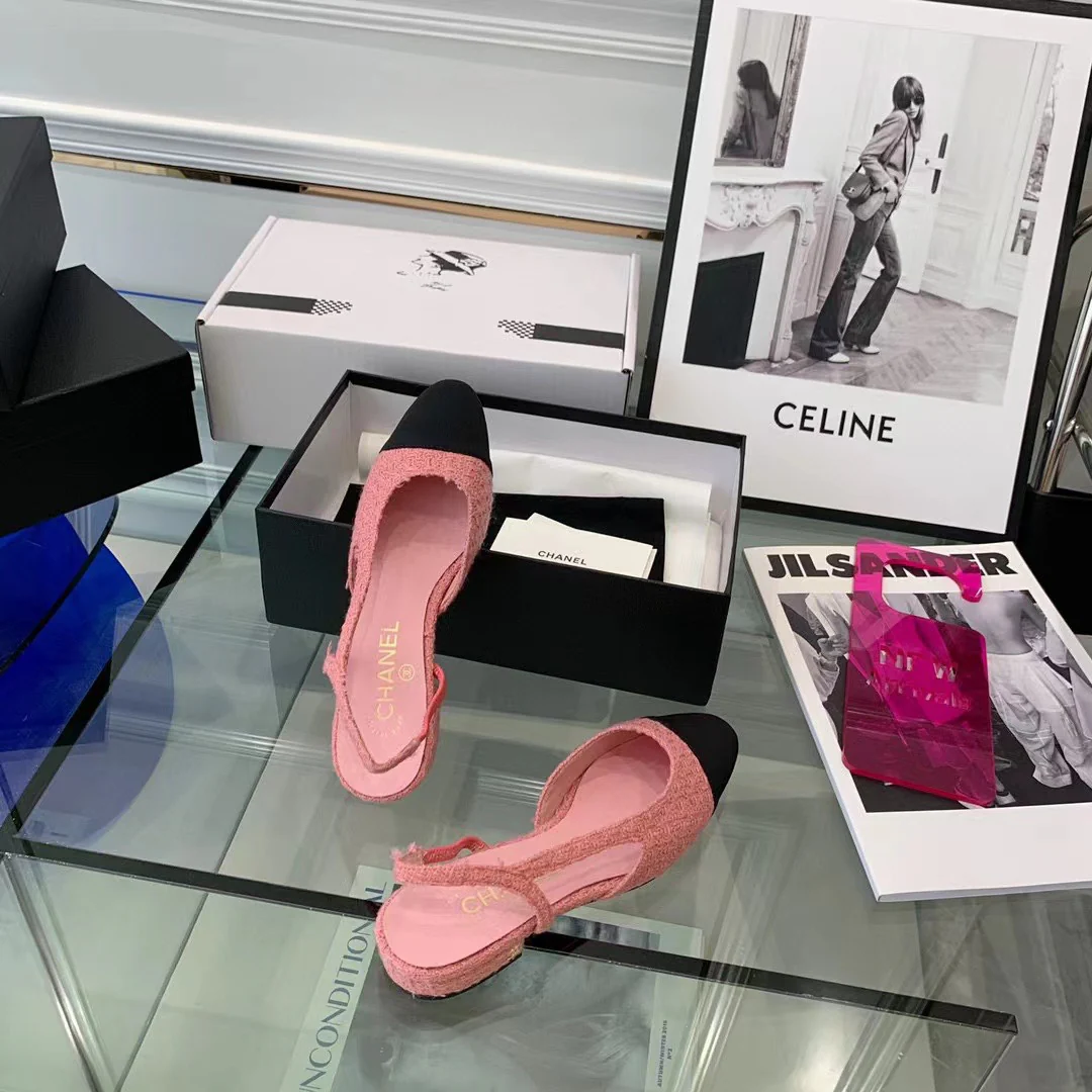 Классические сандалии Chanel - балетки - розовые