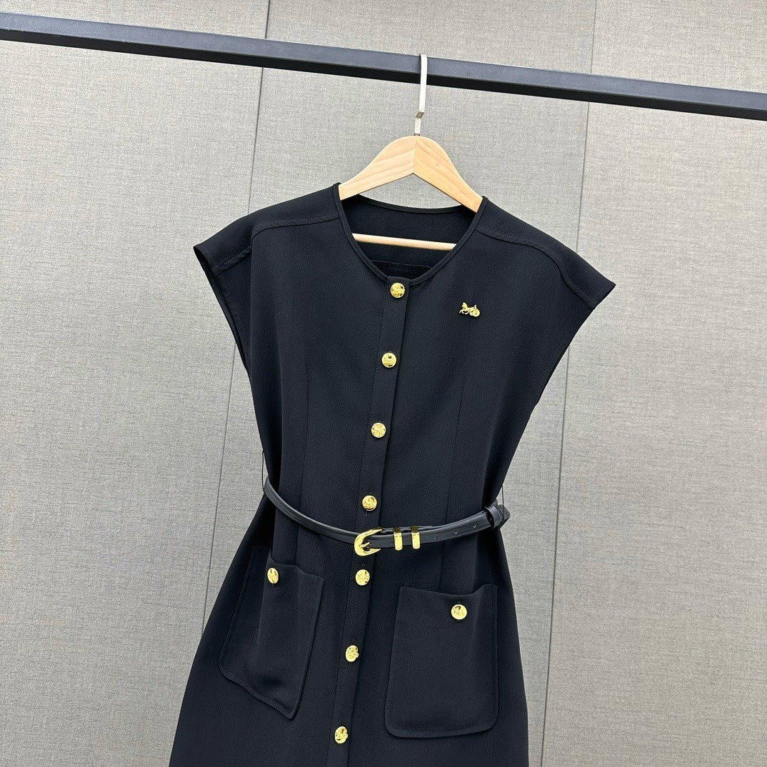 Celine 2404 - Рабочий комбинезон с круглым вырезом - Черный