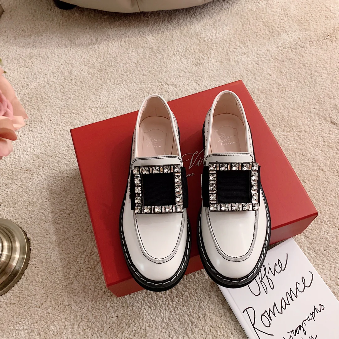 Обувь RV - 22ss - афро-прическа, украшенная стразами - белая