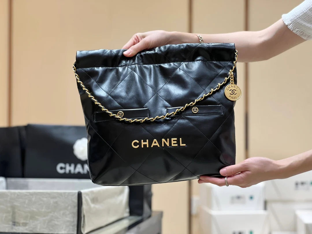 Мусорный мешок Chanel 22bag с двумя отделениями - черный