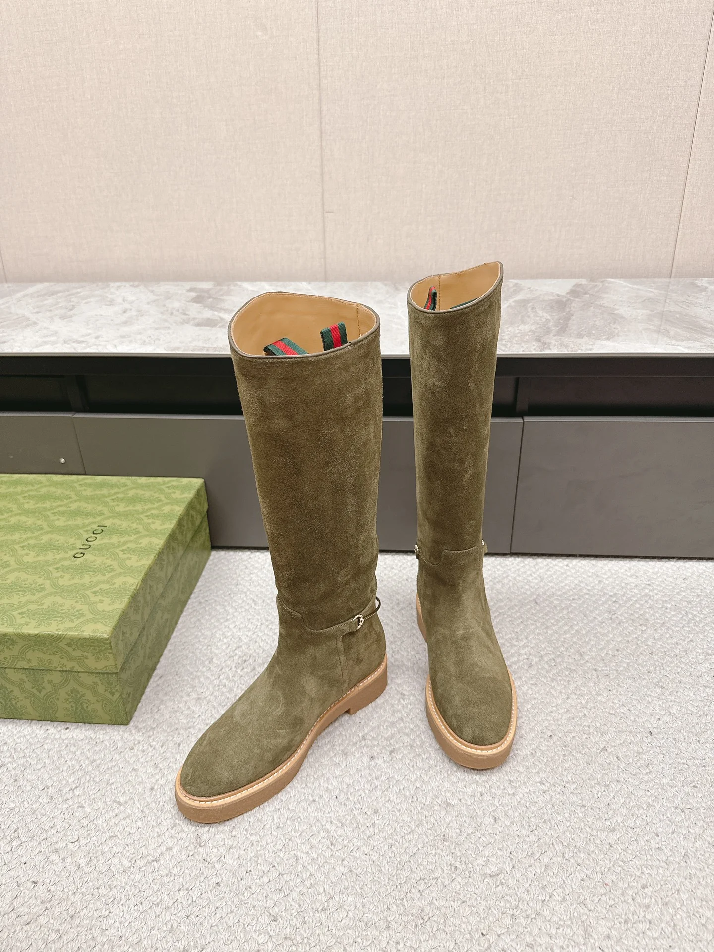 Ботинки для верховой езды Gucci 2024 - темно-зеленые