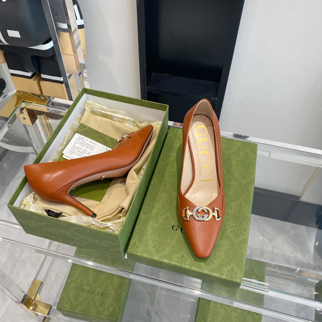 Gucci - Ретро - Туфли на высоком каблуке с острым носком