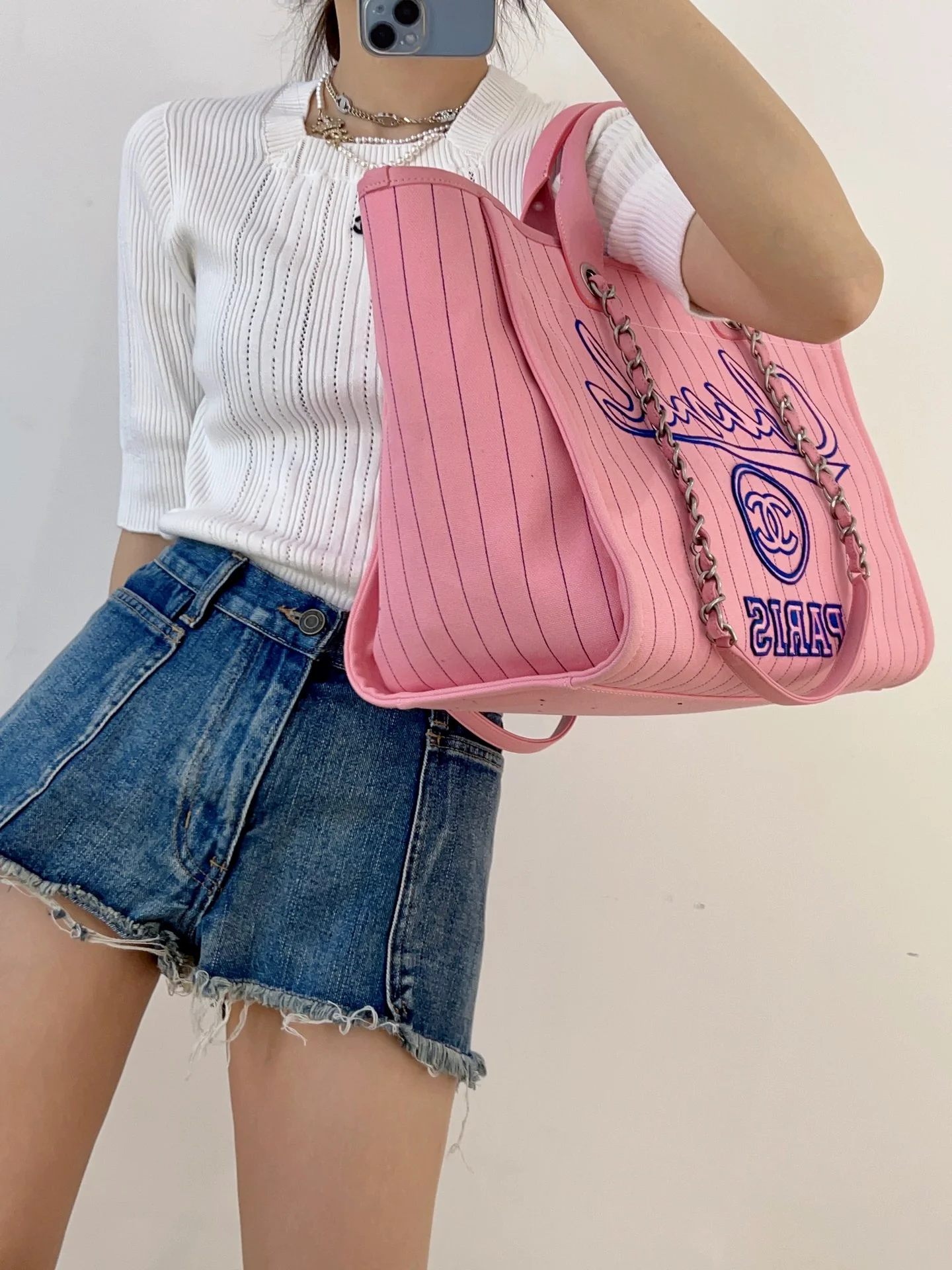 Chanel 23p Розовая сумка для покупок Пляжная сумка