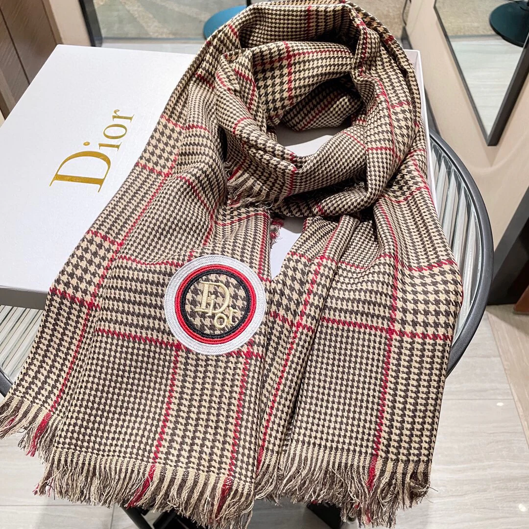 Шарф Dior в клетку ?гусиная лапка? - 70-200 см