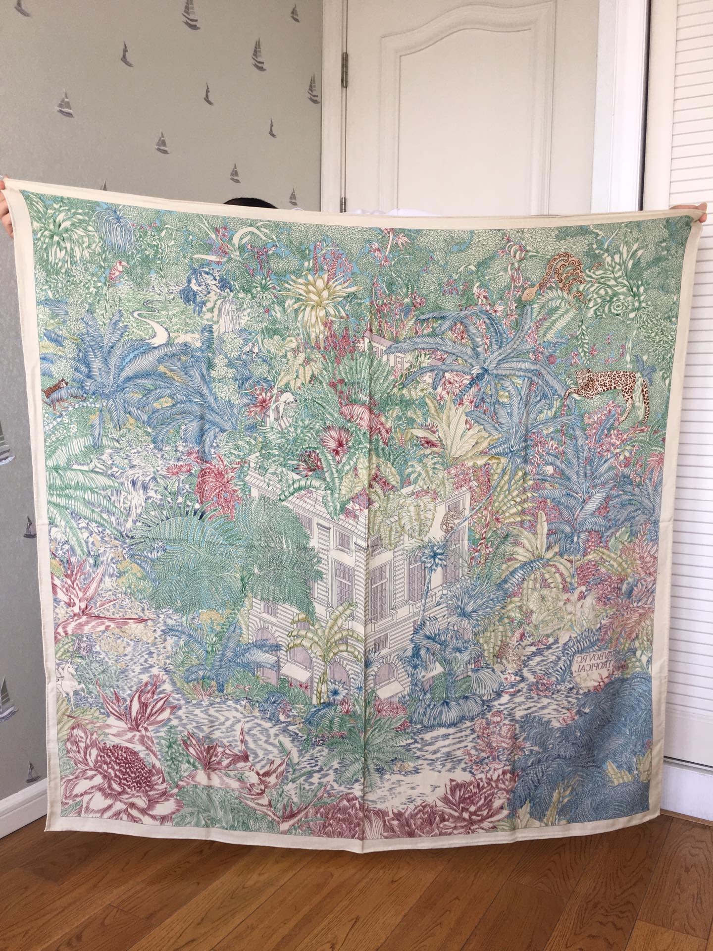 Двусторонний бархатный платок Hermes 140 - 3 шт.