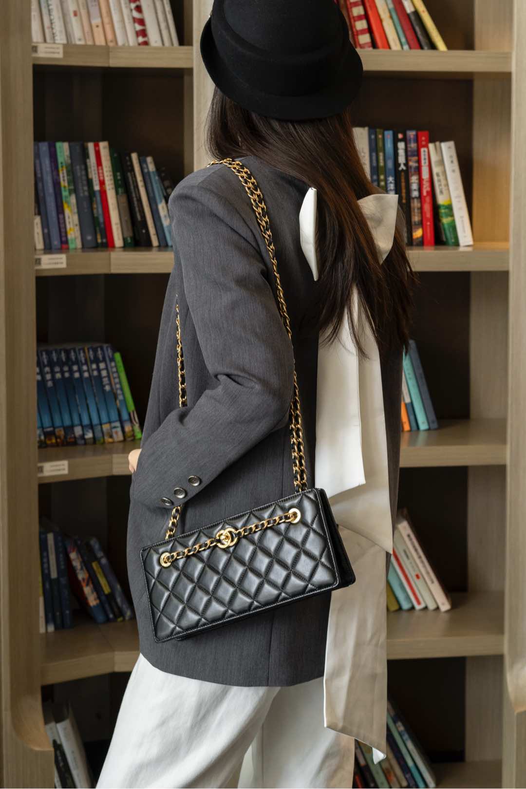 Сумка для ужина в стиле ретро с подиумом, 24 карата - черная.