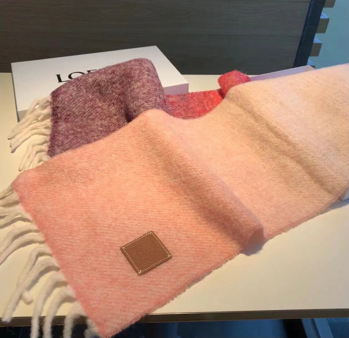 Шарф в стиле Лолита - однотонный - 250 см - 28 см - розовый