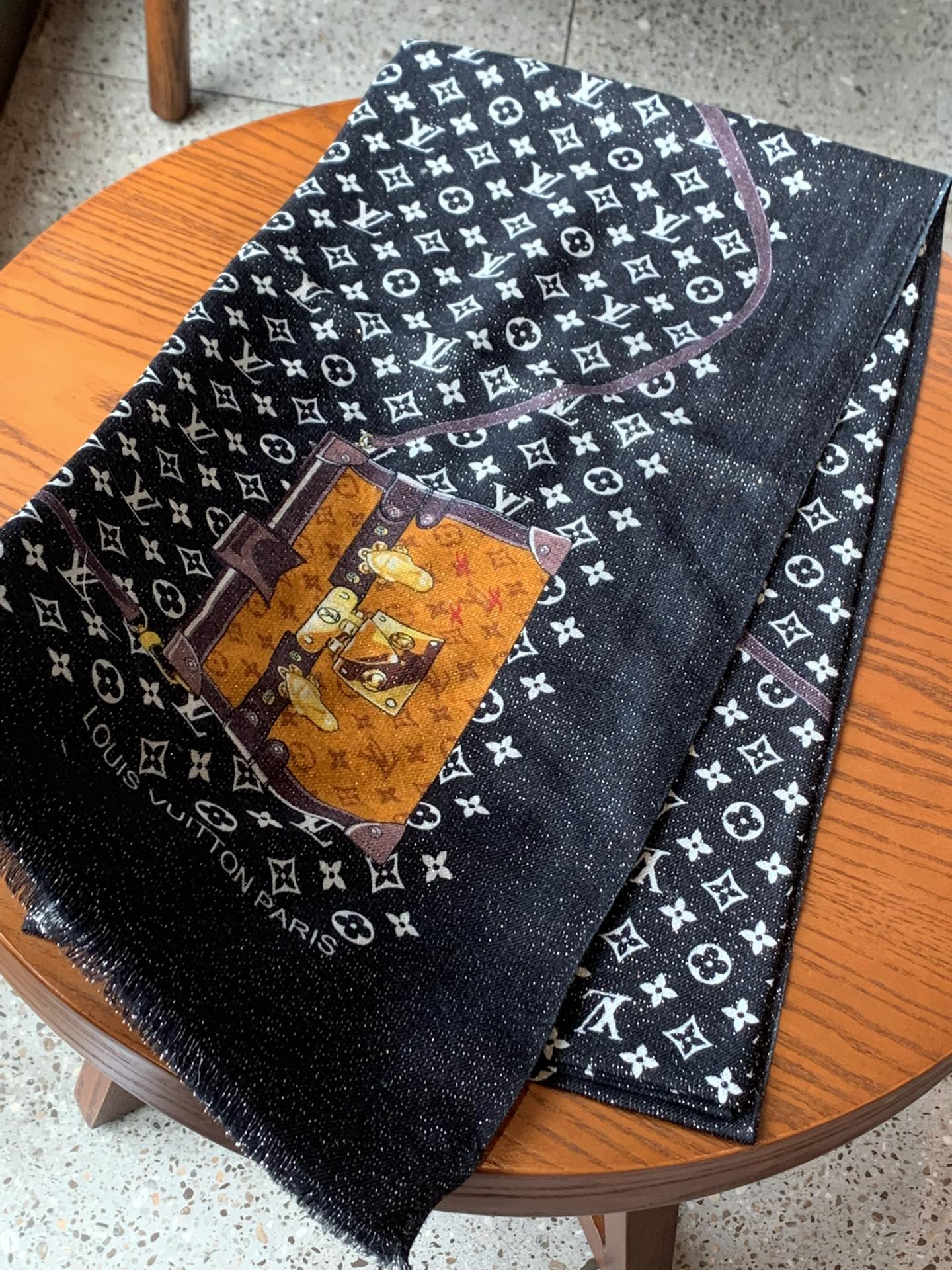 Шарф LV Le Tout Paris - 110-200 см - Кашемир - Черный