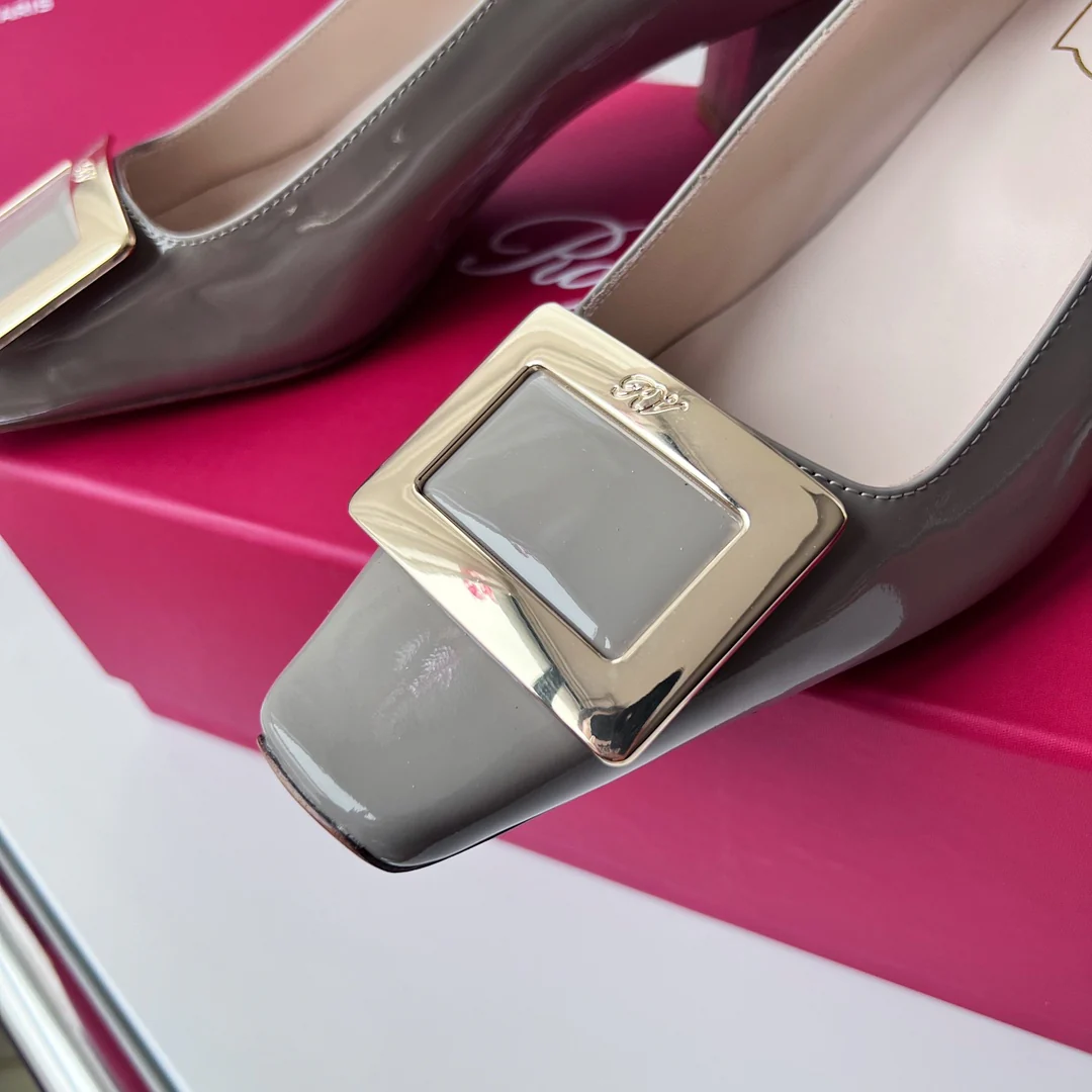 Туфли RV - классические туфли на высоком каблуке - 4-5 см - серовато-фиолетовые