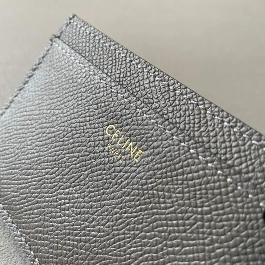 Небольшой держатель для карт Celine - зернистая телячья кожа - темно-серый
