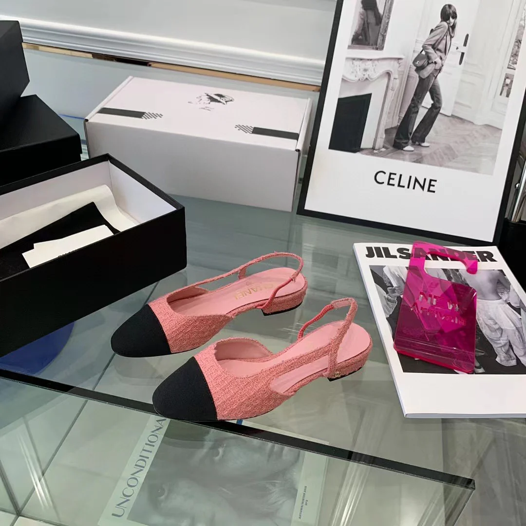 Классические сандалии Chanel - балетки - розовые