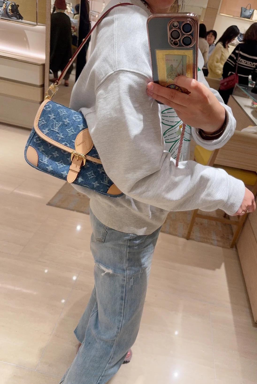 Сумка-багет LV - джинсовая