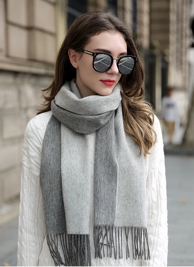 Двусторонний кашемировый шарф Hermes - 180 см - 35 см - 1