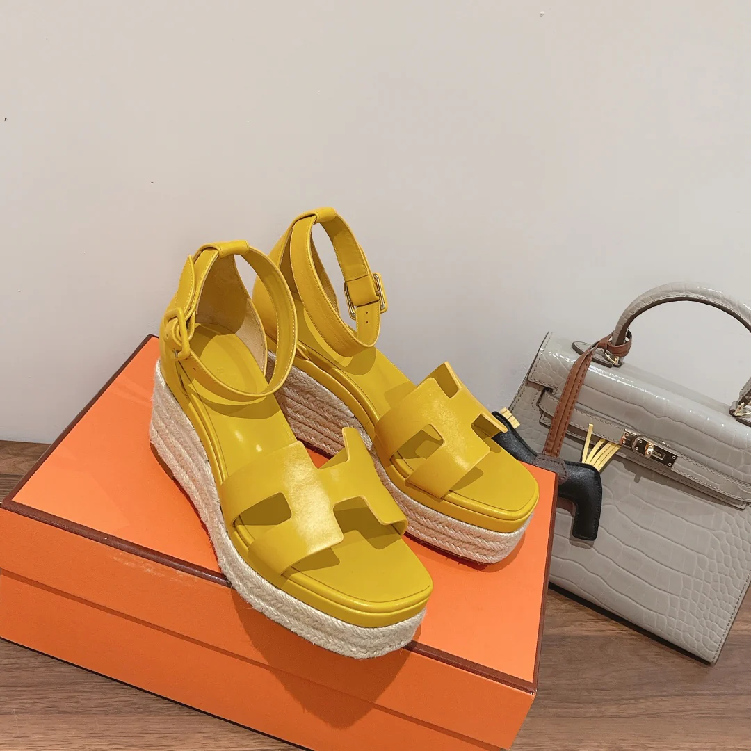 Соломенные сандалии Hermes-Elda - 3