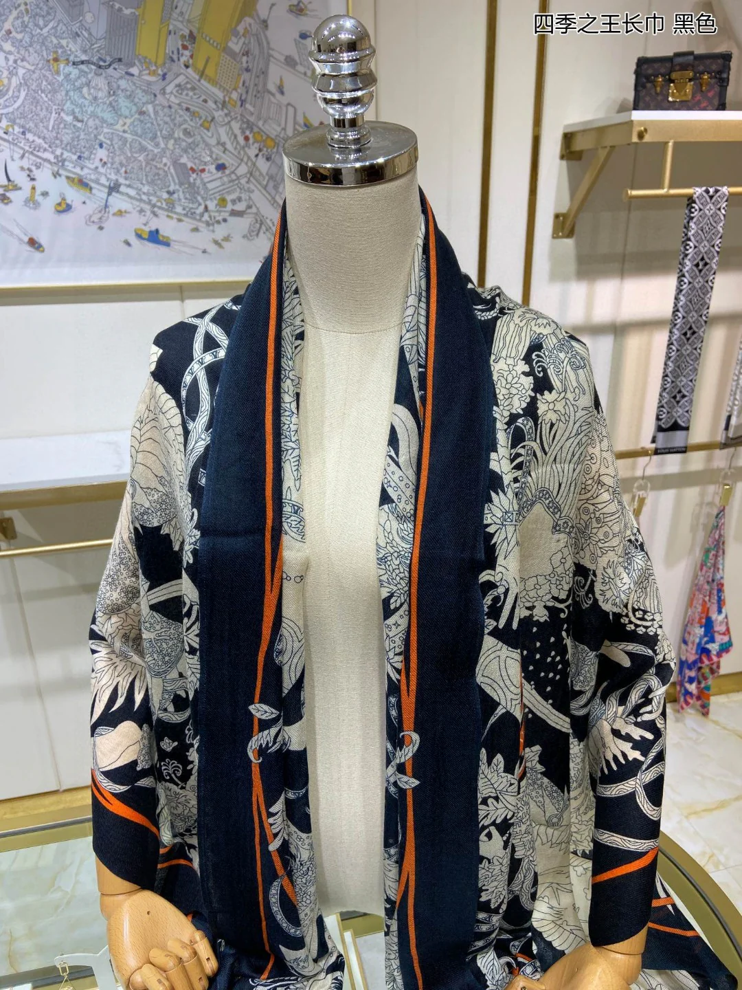 Hermes - Король сезонов. Длинный шарф - 110-200 см - 100% кашемир премиум-класса.