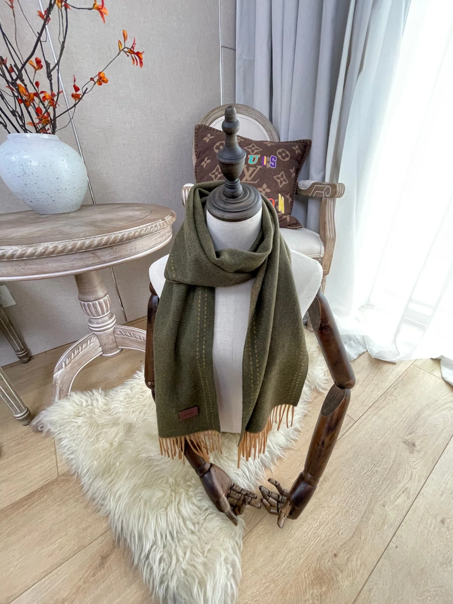 Шарф Hermes из кашемира премиум-класса 100% - 30 см - 180 см