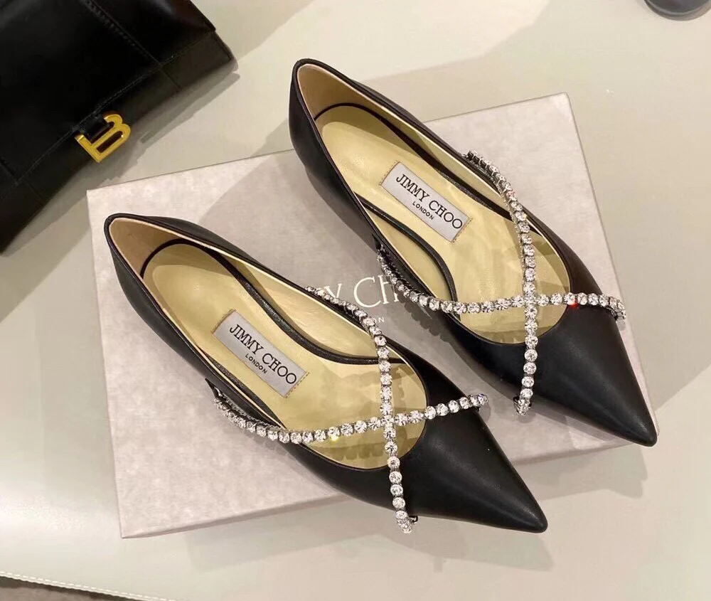 Балетки Jimmy Crystal Diamond Series - черные