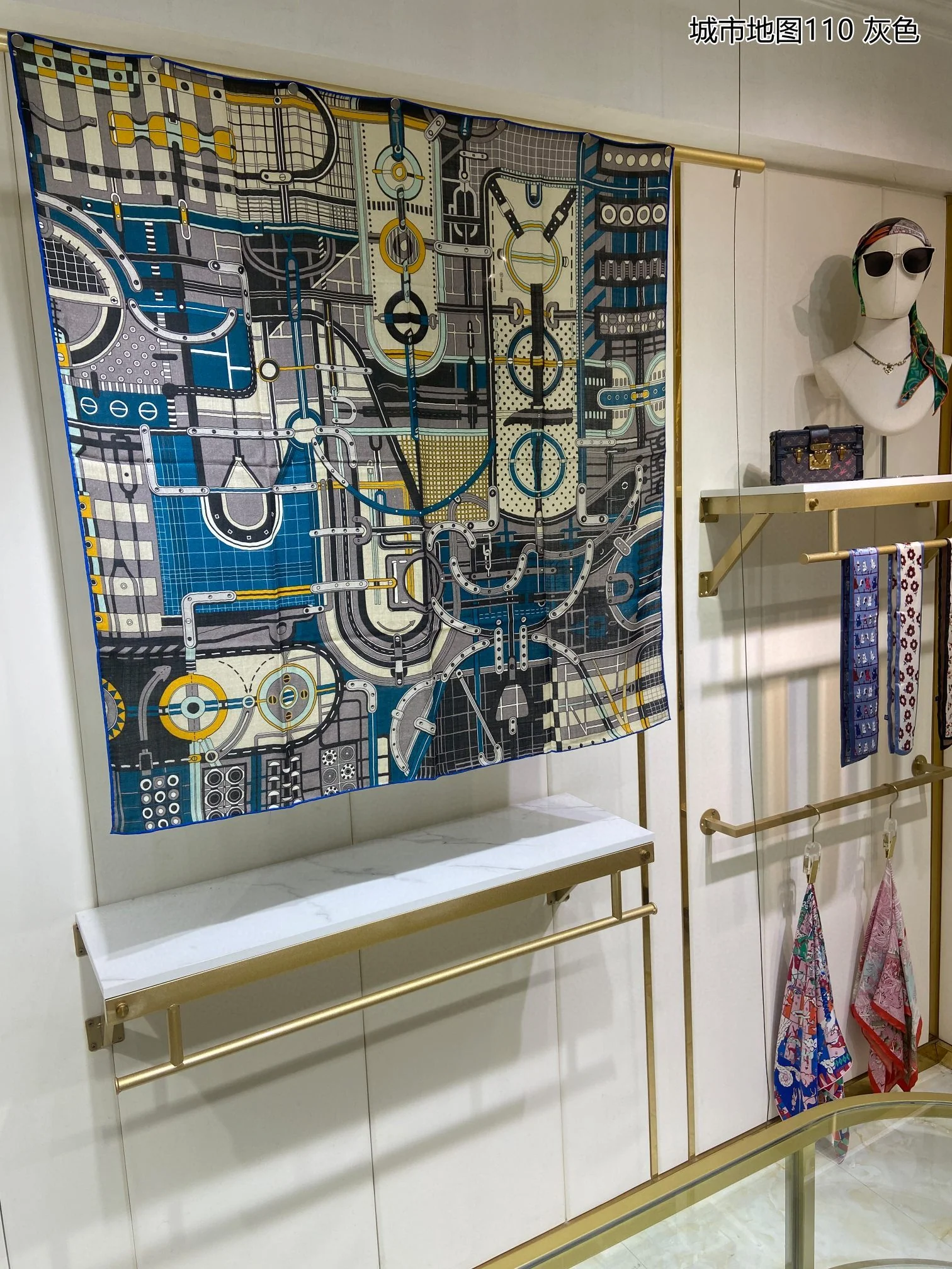 Шарф Hermes City Subway - 110 см - 70% кашемир - 30% шелк - 1 шт.