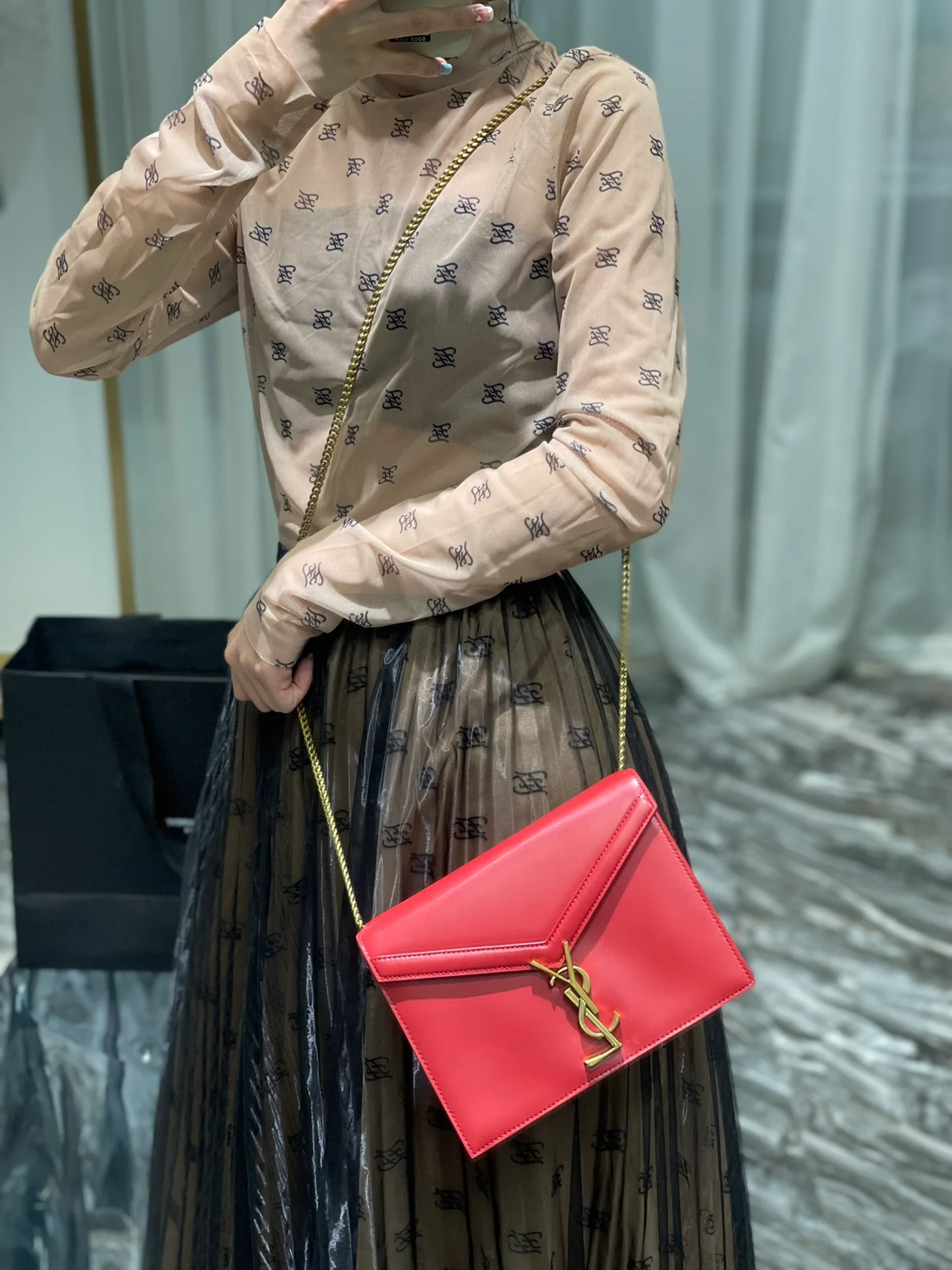 Сумка через плечо YSL Cassandra - красная