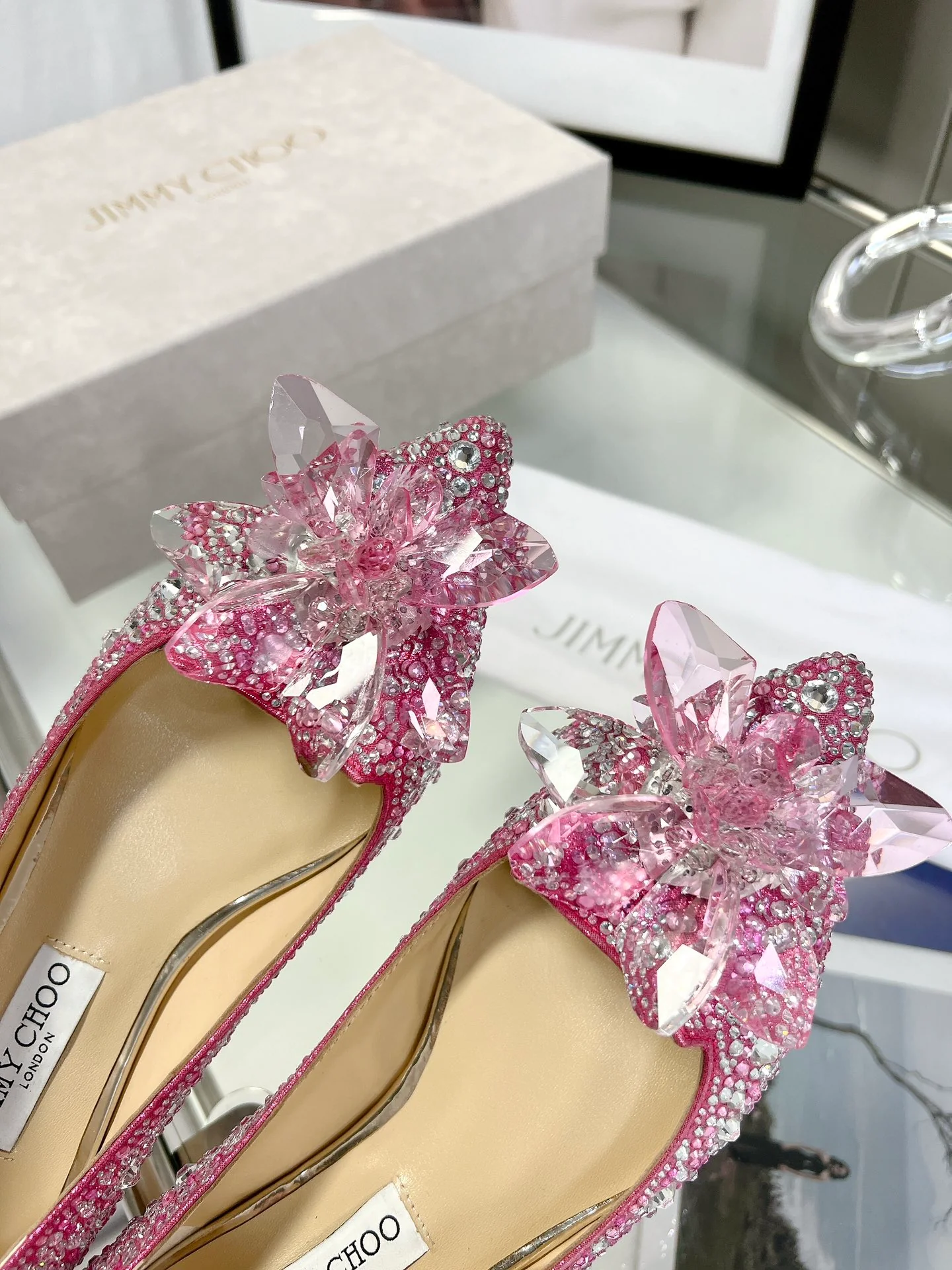 Свадебные туфли Jimmy Crystal - балетки - розовые