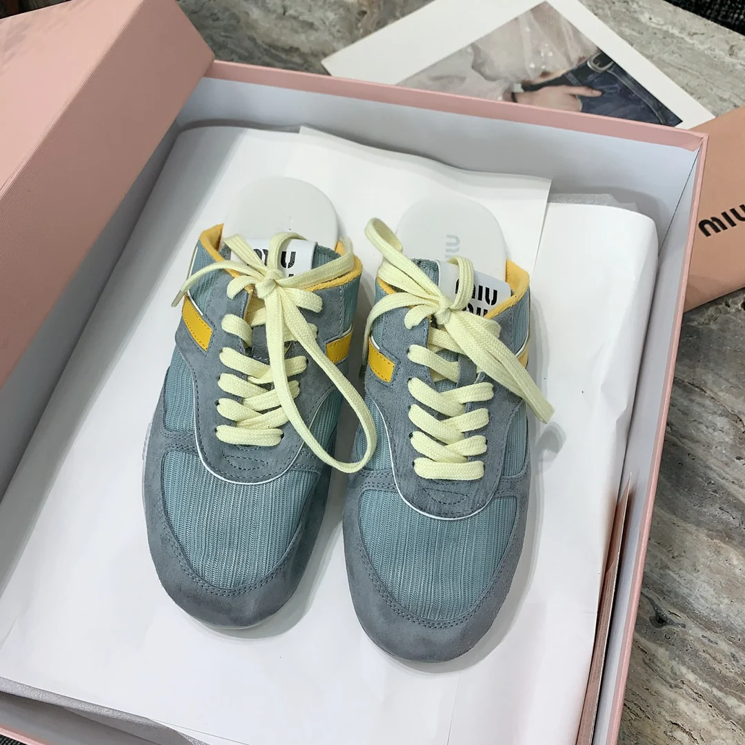 Повседневные тапочки Miu Miu 2024 - синие