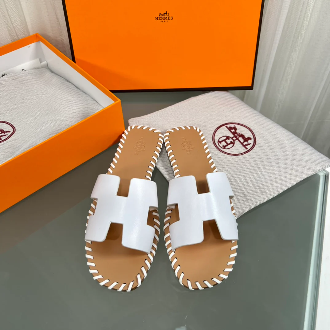 Плоские тапочки ручной работы Hermes - 1