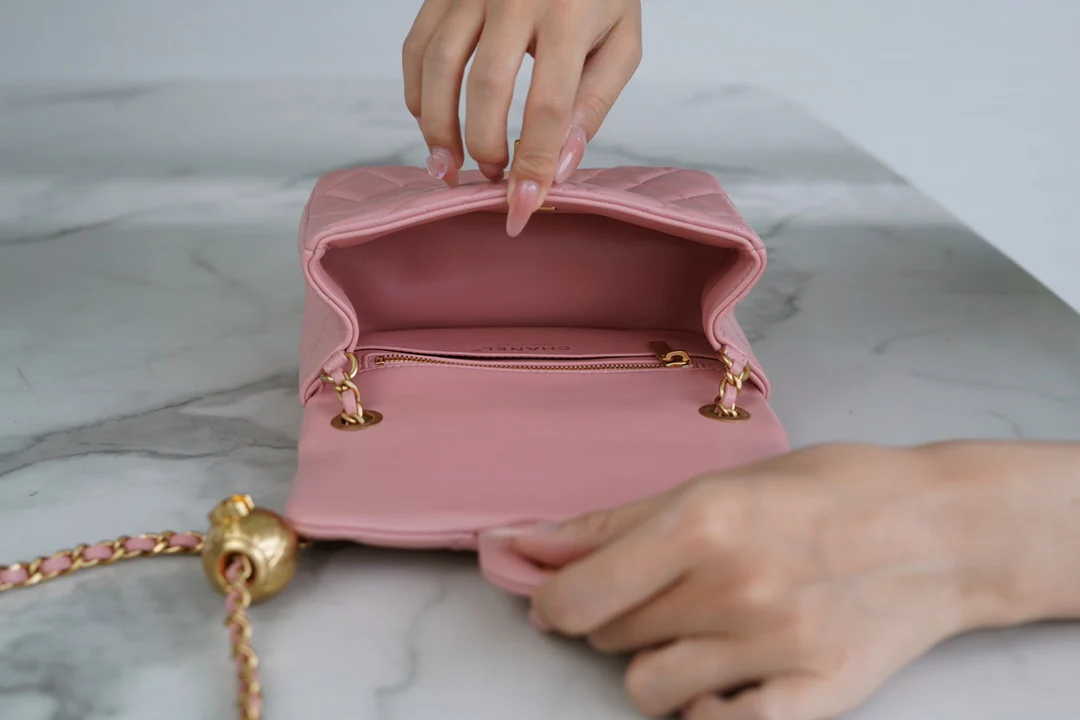 Chanel 23k Gold Globe Square Pink