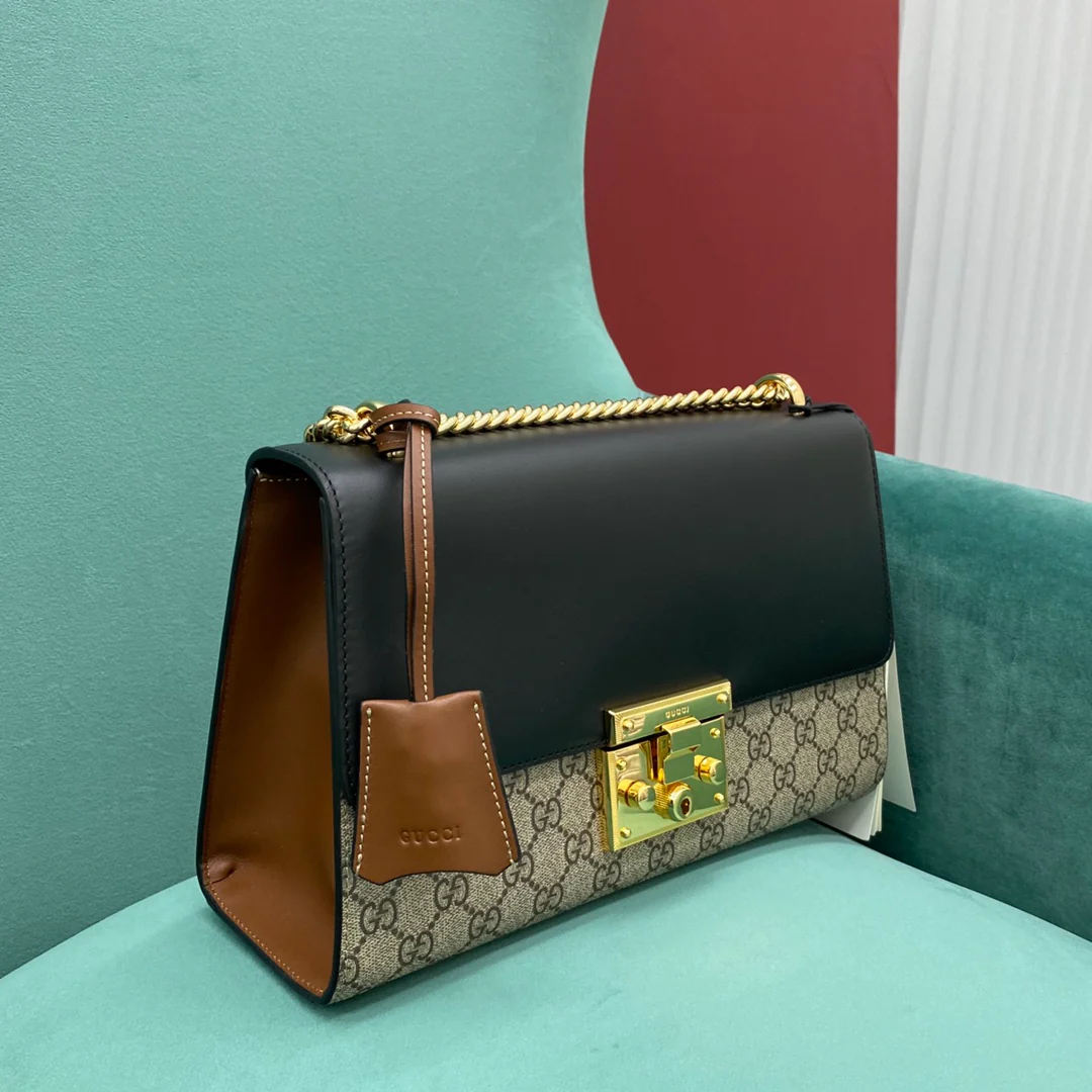 Сумка Gucci с цепочкой и замком - 30 см x 19 см x 10 см