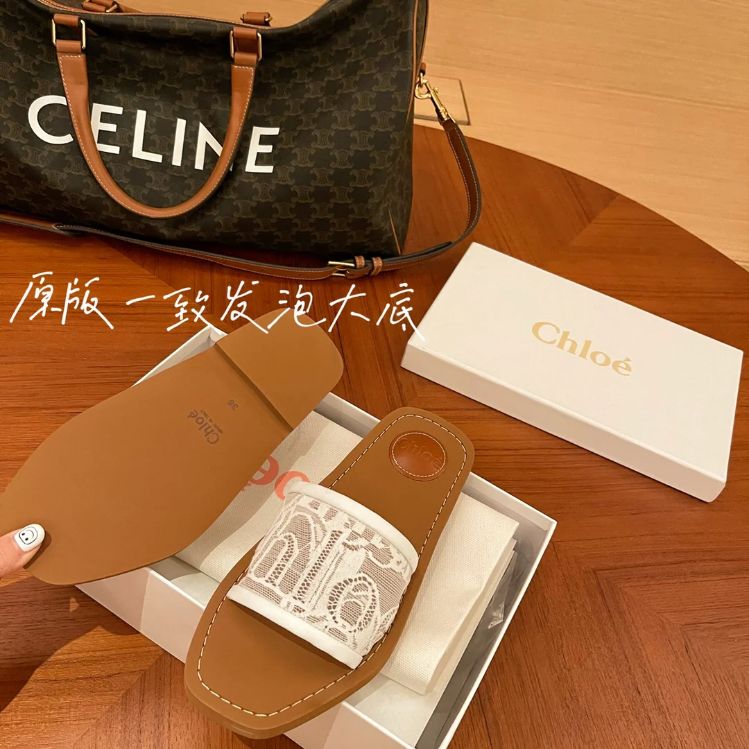 Туфли Chloe - Chloe - вышитые - тапочки - белые