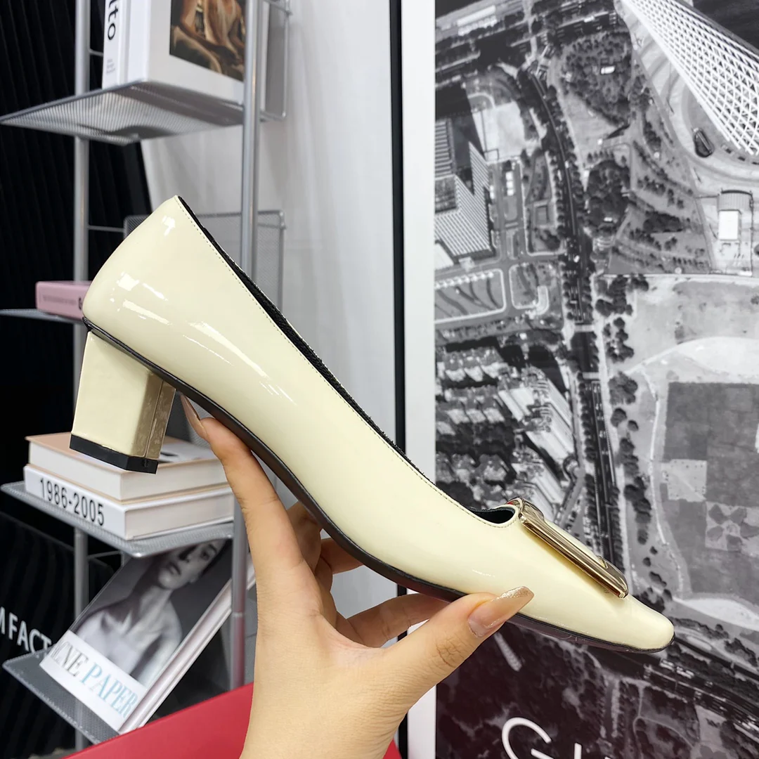 Каблук RV-4-5 см, квадратный, кремовый