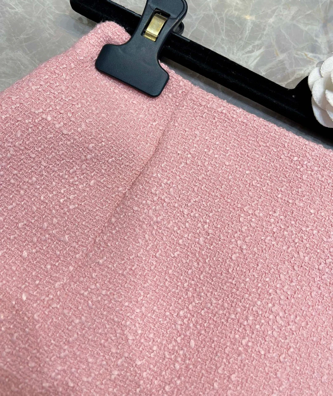 Chanel 2403 - Элегантная твидовая юбка для костюма - Оранжево-розовая